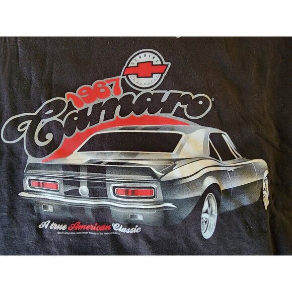 1967 GM Chevy Camaro Racing Stripes 100% Cotton Shirt Mens XL | Chvlevrolet - Picture 3 of 7